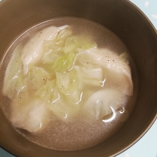 餃子とキャベツの中華スープ